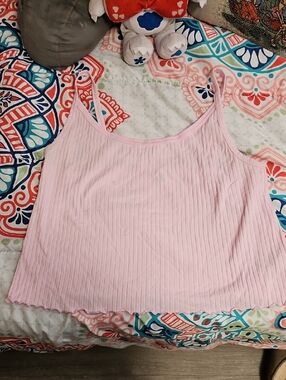 Old Navy Light Pink Ribbed Tank - Women's Spaghetti Strap Cami
